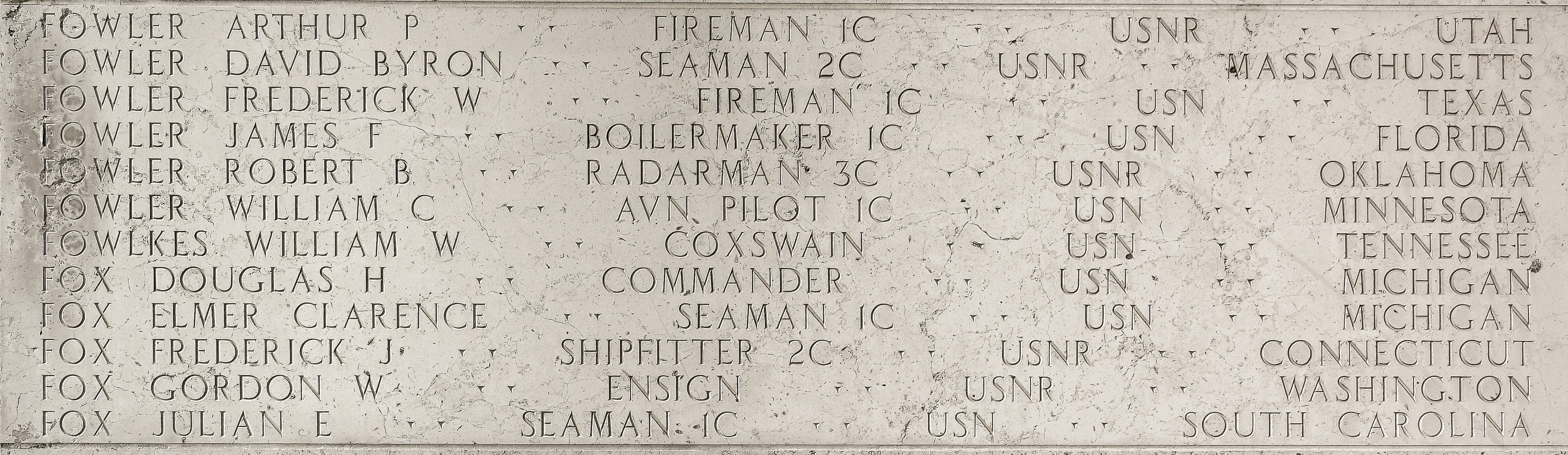 Robert B. Fowler, Radarman Third Class